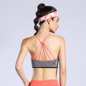 Fashion 3 Colors Women Padded Colorful Straps Yoga Tops Gym Athletic Sports Bra