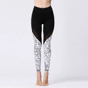 Waist Gradient Printing Women Leisure Training Tight Leggings Yoga Pants