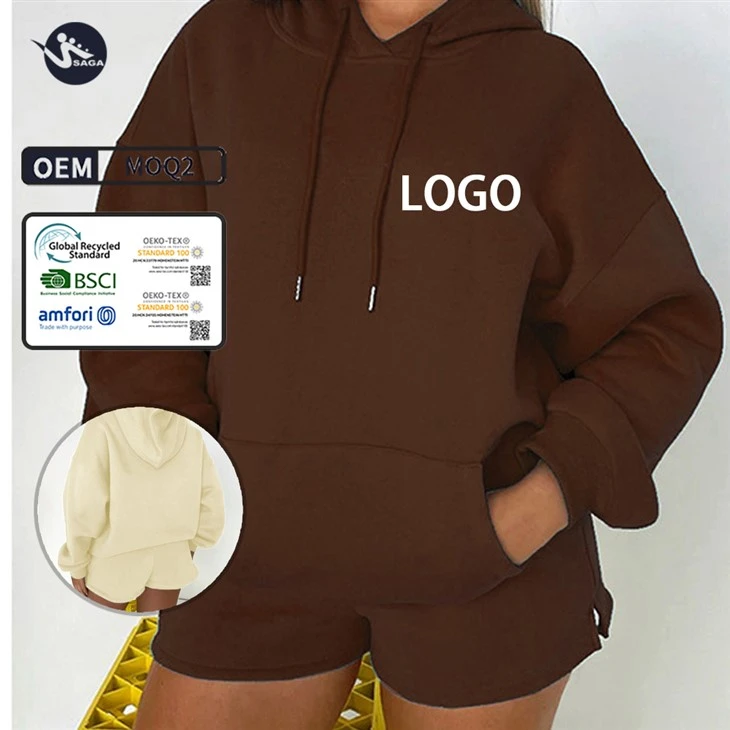 Beteractive Custom Drawstring Hoodie Shorts Set Sport Workout Clothing Woman Shorts Beteractive Custom Drawstring Hoodie Shorts Set Sport Workout Clothing Woman Shorts