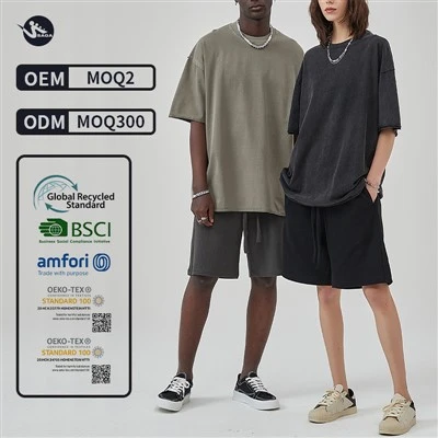 Distressed Acid Wash T-shirt Men Oversized Tshirts