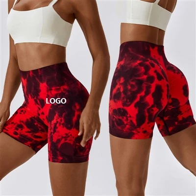 Fashion Red Colorful Gym Wear Workout Athletic Apparel Sports Shorts For Women