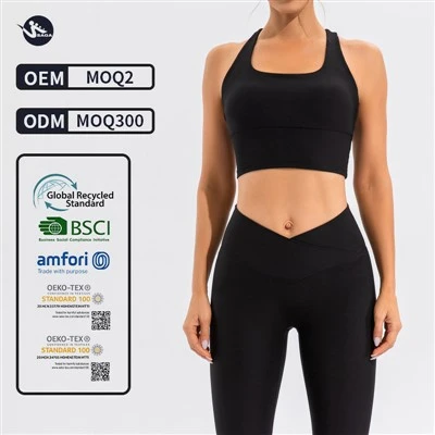 Top Scrunch Leggings Yoga Set Fitness Sport Suit