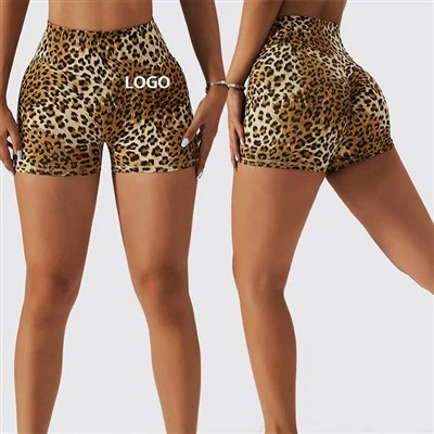 Leopard Print High-Waisted Shorts