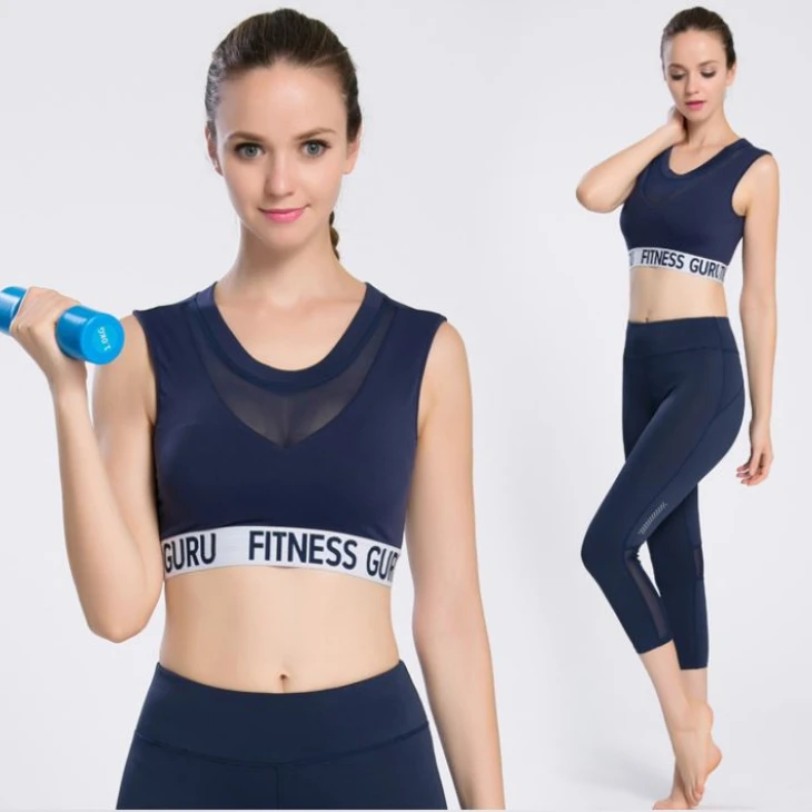 Hot Sexy Blue Sublimation Girl Yoga Sports Tube Bra